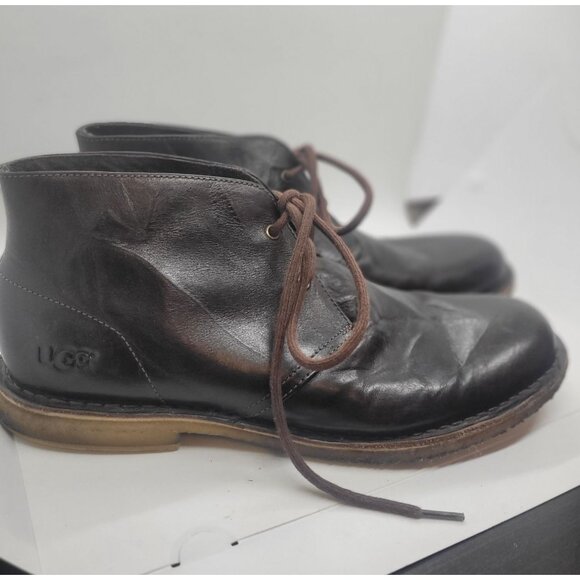 UGG Other - Ugg Mens Leather Chukka Boots 12 Dark Brown Lace-Up Classic Preppy comfort